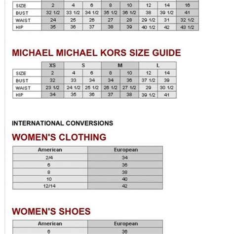 michael kors chart size|Michael Kors shoe size review.